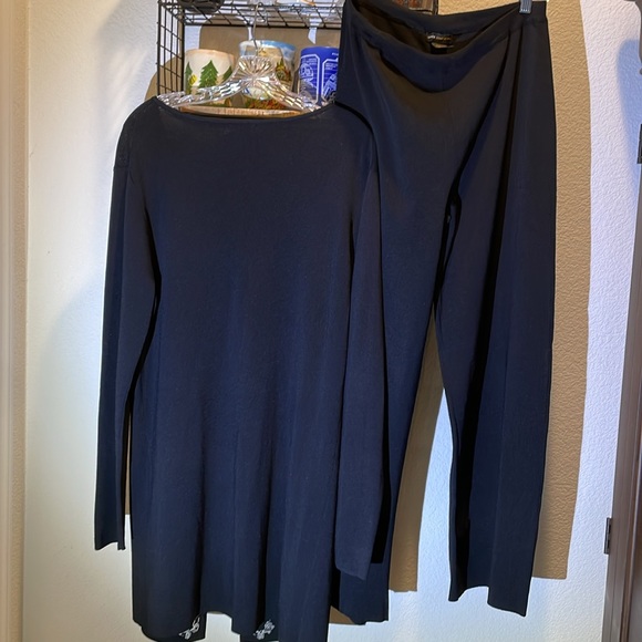 Grace Dane Lewis 2 pc Rayon/Nylon long jacket (XL) and palazzo pant (L). Sheen. - Picture 8 of 14